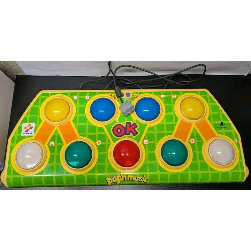 Pop'n Music Arcade Style Controller Sony Playstation2 PS2 PS1 CIB US SELLER